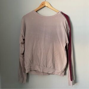 Grey State long sleeve pullover sweatshirts pink burgundy zippers at neck as is
